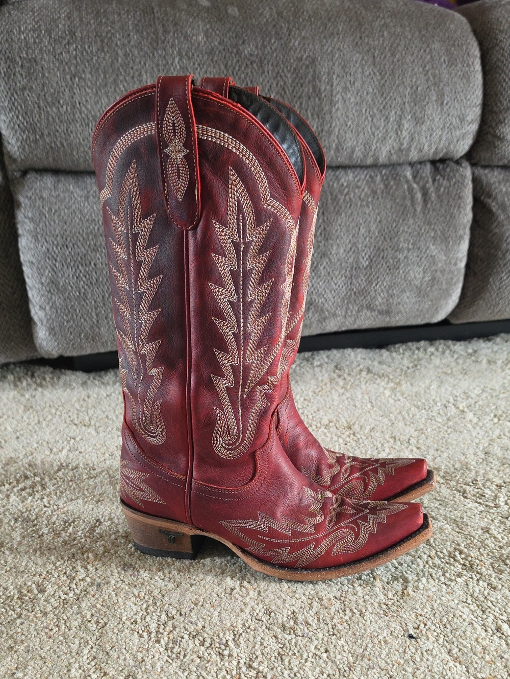 Lane Boots - Red Snip Toe Cowboy Boots